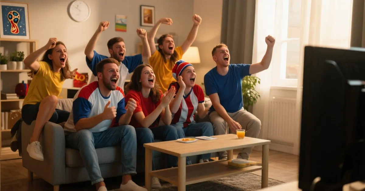 球迷聚精会神看比赛